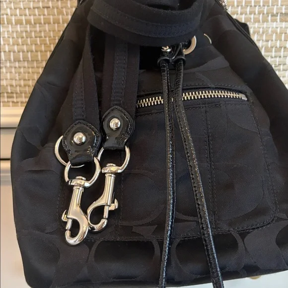 Coach Poppy Black Drawstring Bucket Bag EUC - Picture 15 of 16
